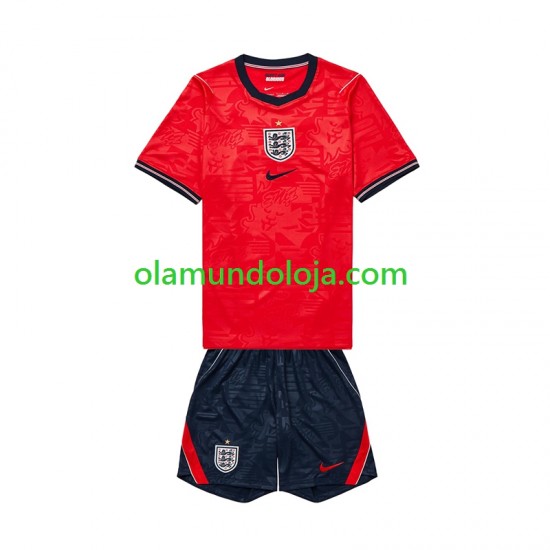 Camisola Inglaterra Criança Equipamento Segundo Copa do Mundo 2026 Manga Curta